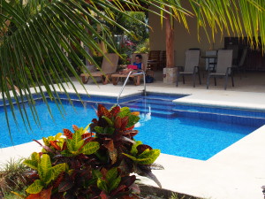 Reading by the pool on a lazy Sunday afternoon